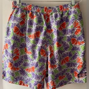 VINEYARD VINES 7" CITYS SWIM TRUNKS/BOARD SHORTS PURPLE/ORANGE MEN’S SZ LARGE